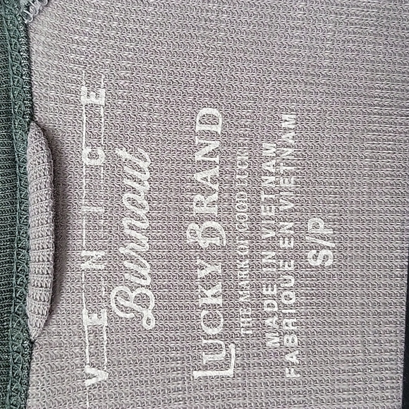 Lucky Brand Venice Burnout men's  grey&green soft waffle long sleeved shirt NWOT - Picture 3 of 5